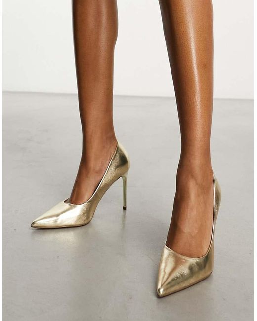 ASOS Metallic Paphos Pointed High Heeled Court Shoes