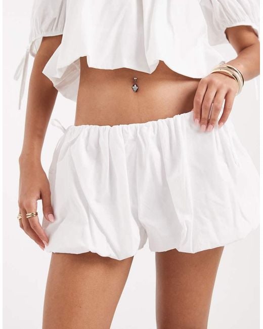 ASOS White Bubble Tie Side Shorts