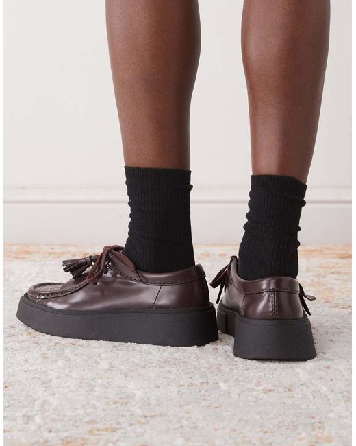 Clarks Blue Torview Herringbone Leather Tassel Shoe