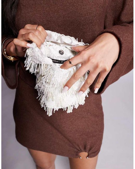 River Island Brown Sequin Tasselled Grab Bag