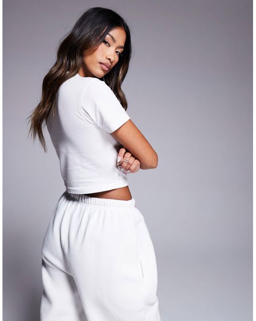 Kaiia White Cotton Rich Moon Child Wavy Logo Baby Tee Co-ord