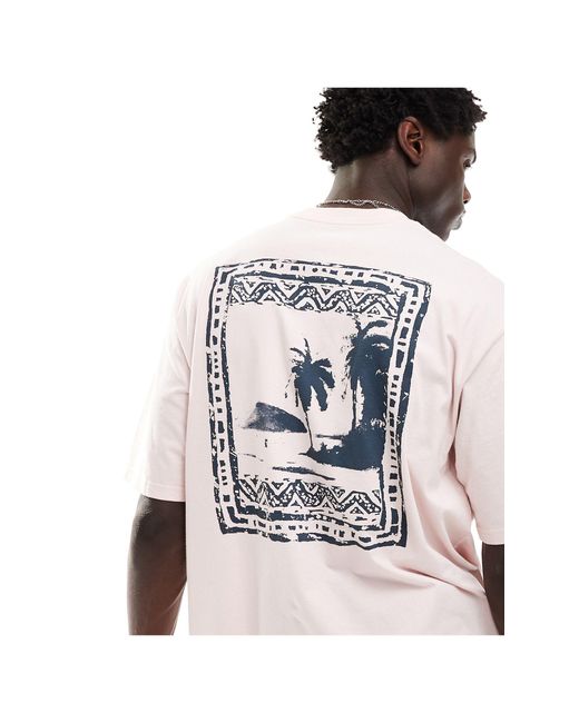 Levi's White Logo Palm Scene Back Print Relaxed Fit Half Sleeve T-shirt for men