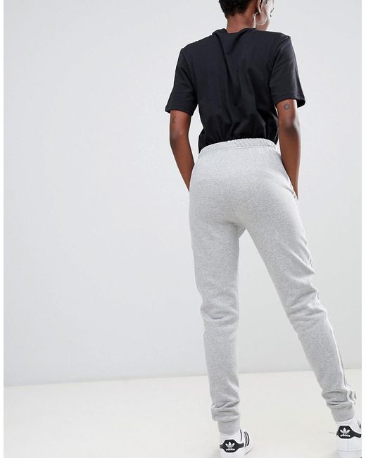 adidas Originals Three Stripe Cuffed Sweat Pants In Grey in adidas Originals Three Stripe Cuffed Sweat Pants In Grey in