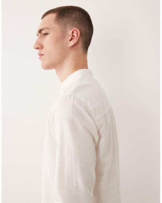 Jack & Jones Natural Linen Blend Overhead Shirt for men