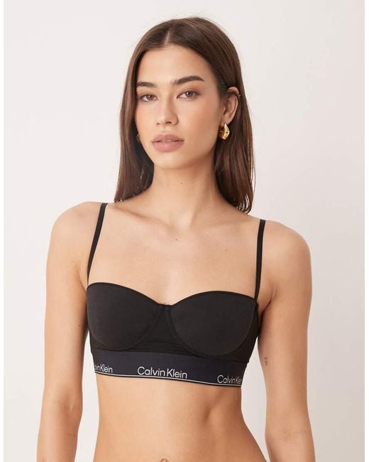 Calvin Klein Black Icon Cotton Modal Lightly Lined Balconette Bra