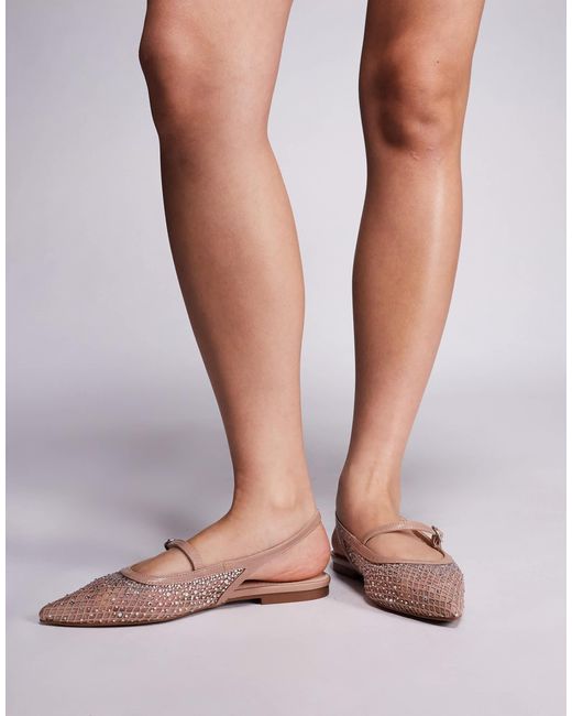River Island Brown Mesh Ballet Flat