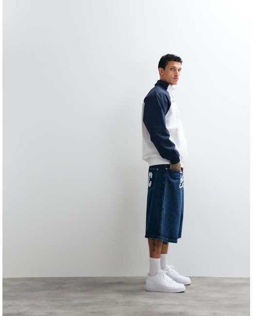 ICECREAM Blue Scoop Denim Jorts With With Running Dog for men