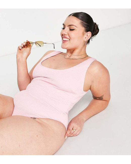Peek & Beau Pink Exclusive Scoop Neck Swimsuit