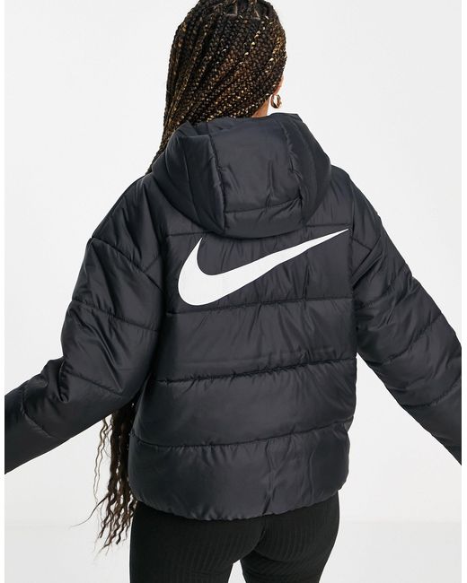 Nike Classic Padded Jacket With Hood in Black | Lyst Canada