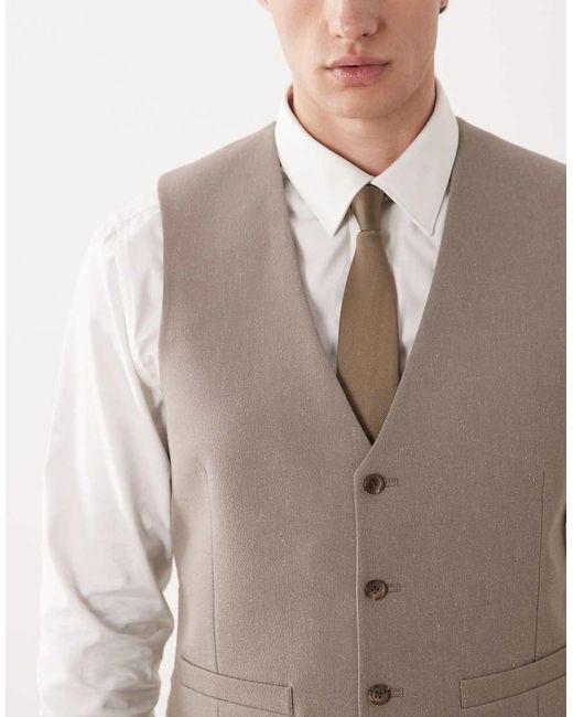 ASOS Natural Skinny Suit Waistcoat for men