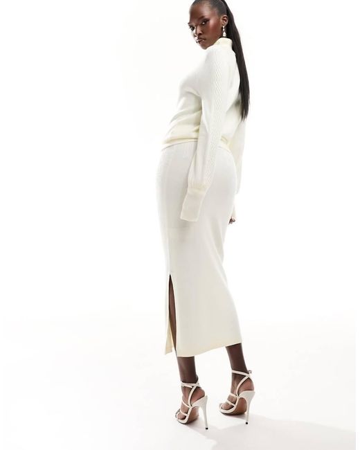 Y.A.S White Y.a.s Kira Knitted Midi Skirt Co Ord