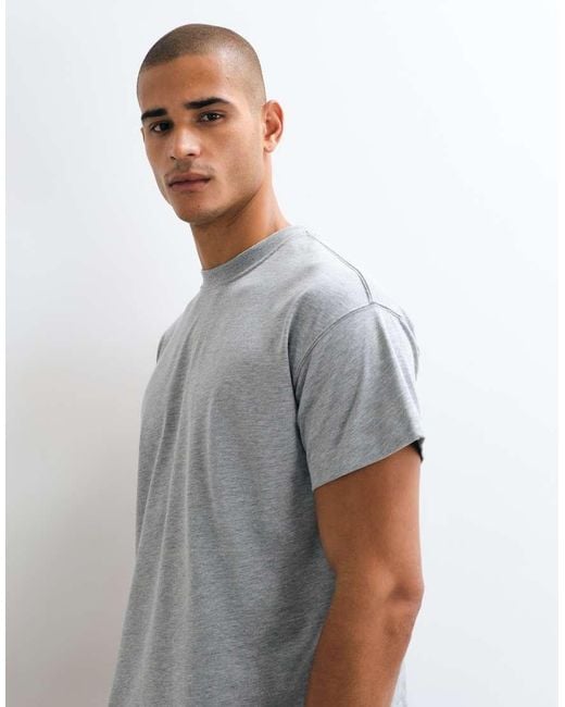 4505 Gray Icon Heavyweight Cotton Shrunken Boxy Fit T-shirt With Quick Dry Finish for men