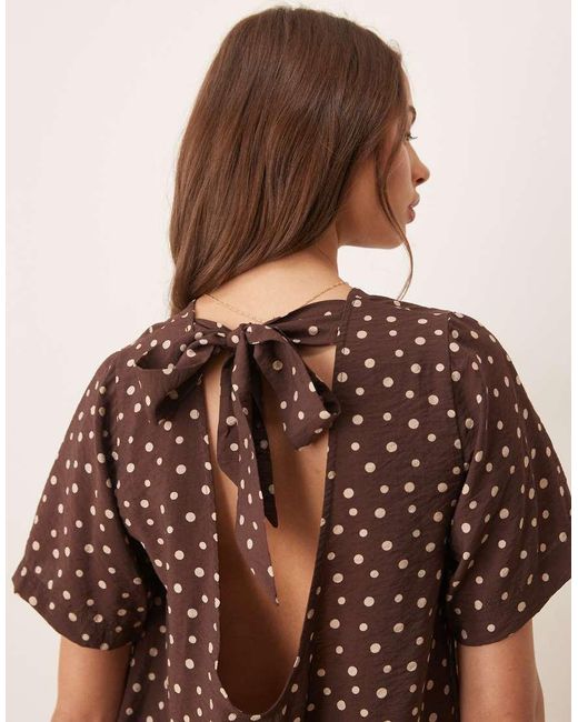 ASOS Brown Open Back Tie Top
