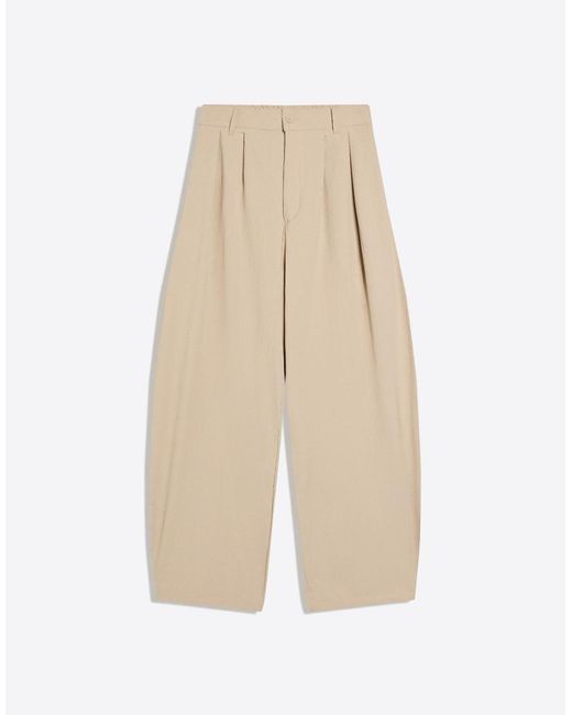Bershka Green Pleated semi-jogger Super baggy Trousers for men