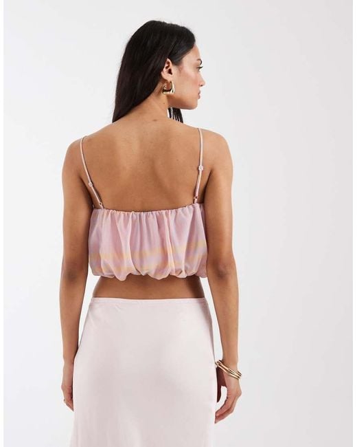 ASOS Pink Chiffon Bubble Cami Top