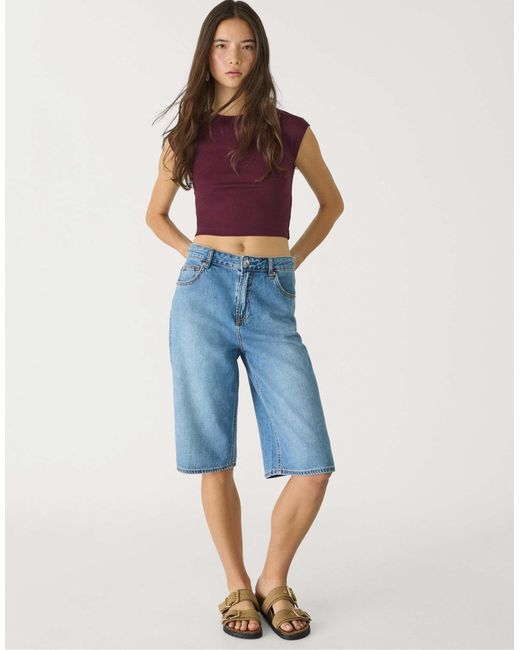 Stradivarius Red – figurbetontes basic-t-shirt