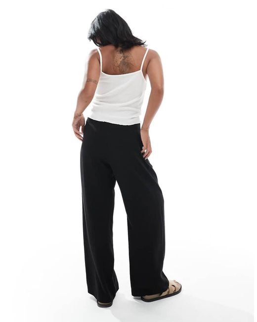 Pantaloni Sartoriali Neri A Fondo Ampio di Miss Selfridge in Black