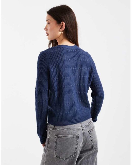 ONLY Blue V-neck Cardigan