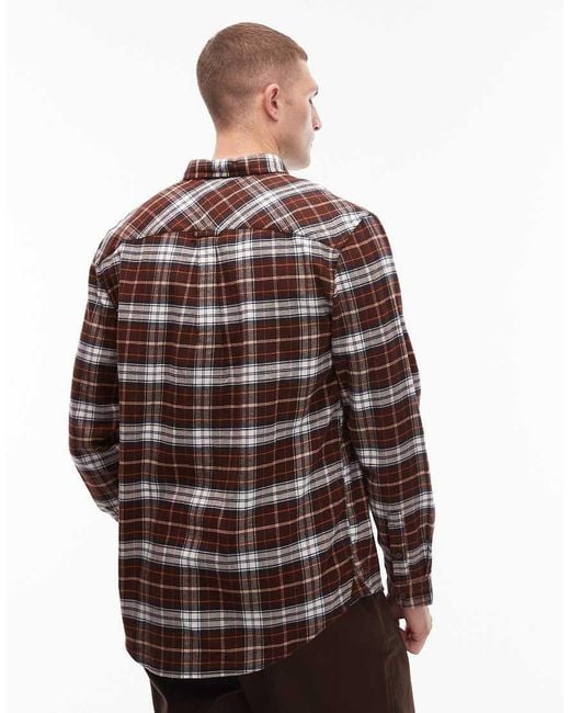Camicia Vestibilità Classica Rossa E Nera A Quadri di Tommy Hilfiger in Brown da Uomo