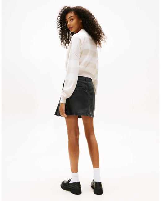 Tommy Hilfiger Natural – mini-faltenrock aus canvas