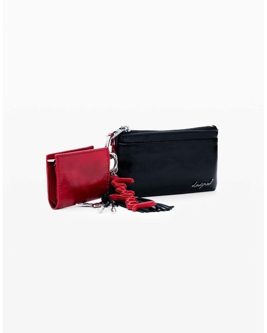 Desigual Red Small Charm Wallet