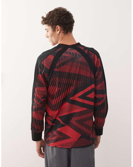 Umbro Red Printed Long Sleeve Jersey for men