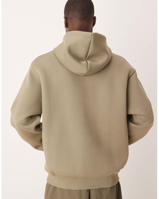 Sweat à capuche oversize coupe carrée en néoprène épais - kaki ASOS pour homme en coloris Natural