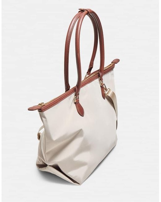 Stradivarius Natural Contrast Crossbody Shopper Bag