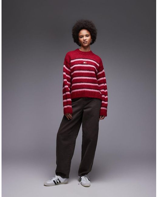 Jersey Y Rosa A Rayas Con Parche De Punto Mullido De Tommy Hilfiger de color Red