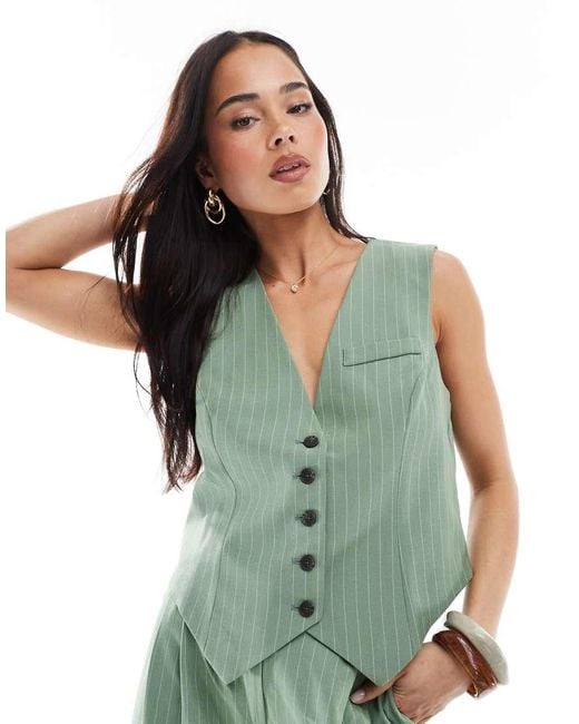 Vero Moda Green Mix And Match Waistcoat Co-Ord