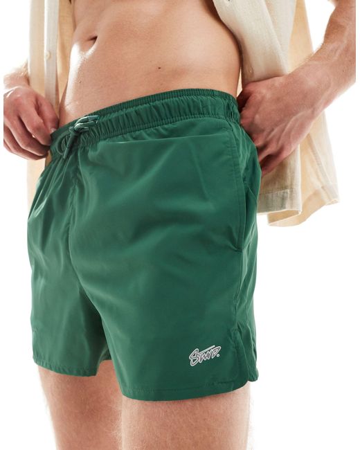 Pull&Bear Green Swimshort for men