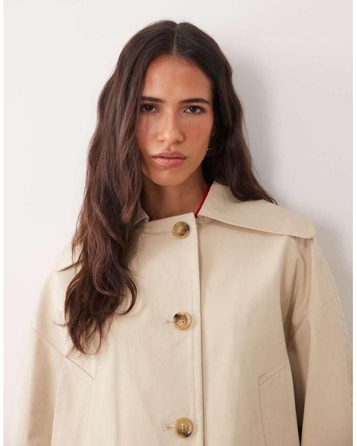Mango Natural Short Trench Coat