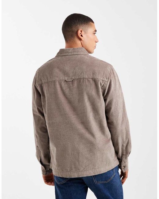 ASOS Brown Cord Overshirt for men