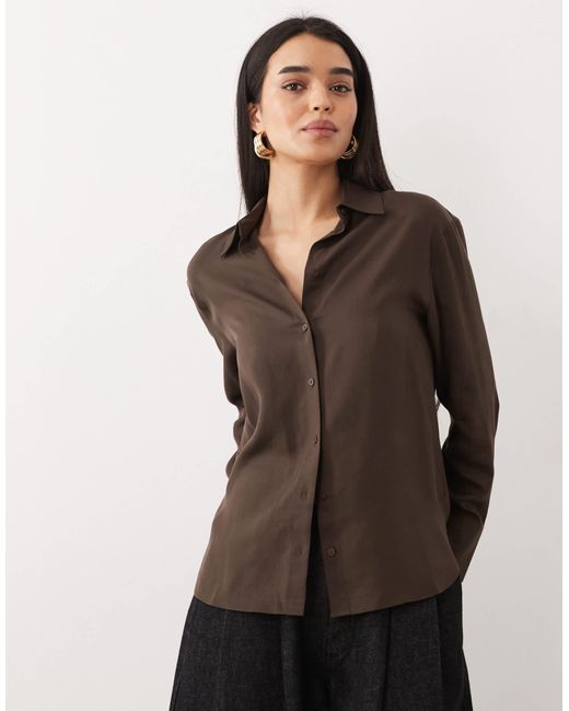 Mango Brown Classic Shirt