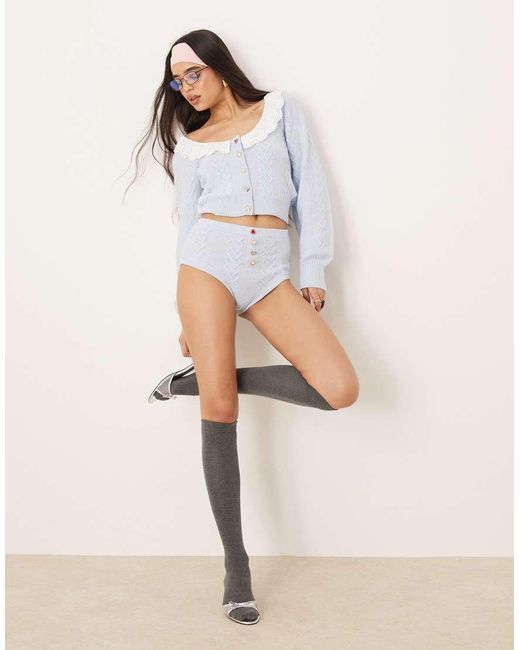 Cárdigan De Punto De Ochos Cupid De (Parte De Un Conjunto) For Love & Lemons de color White