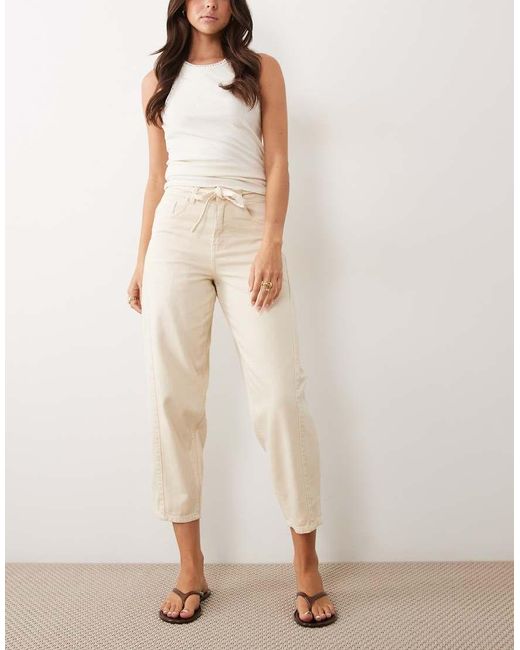 Threadbare Natural Barrel Leg Jeans