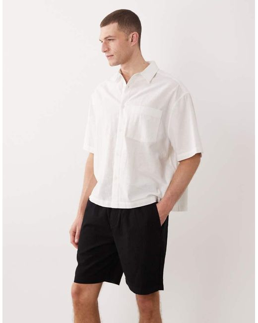 River Island White Pull On Shorts for men