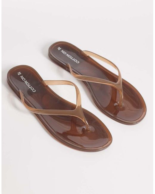 Cotton On Brown Blake Jelly Flip Flop