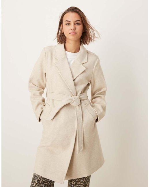 Pimkie Natural Longline Formal Belted Coat