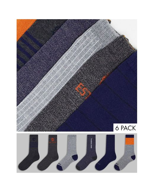Confezione da 6 paia di calzini multicolore di Timberland in Blue da Uomo