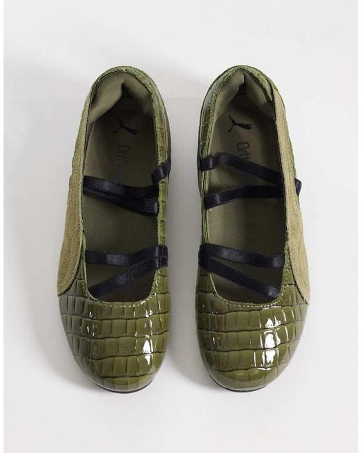 PUMA Green Speedcat Ballet Flats