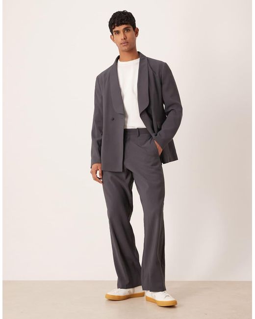 Pantalones De Esmoquin De Pernera Ancha De ASOS de hombre de color Gray