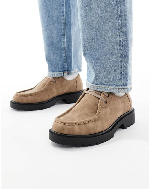 ASOS Blue Lace-up Apron Shoes for men