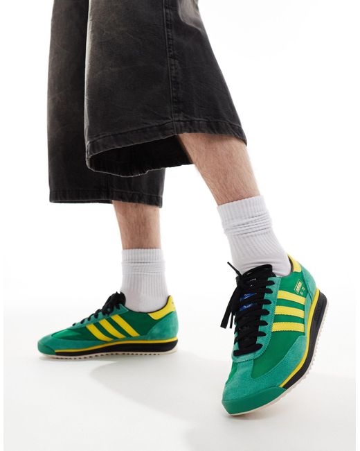 Sl 72 rs - sneakers verdi e gialle di Adidas Originals in Green da Uomo