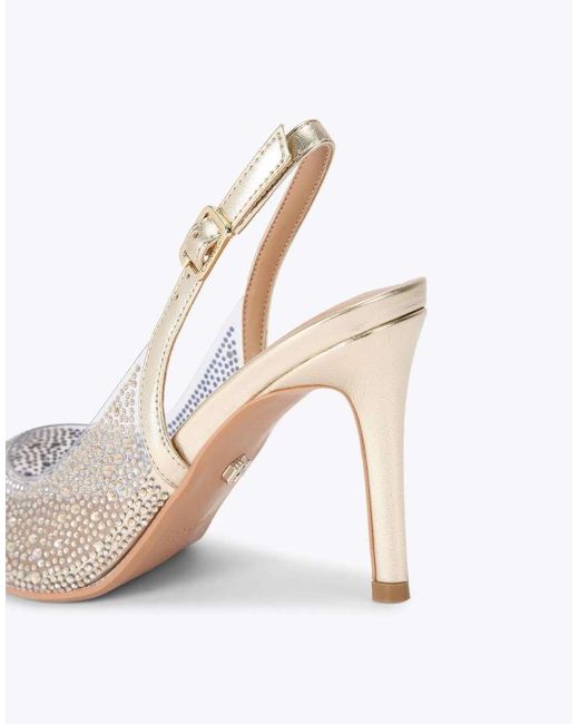 Carvela Kurt Geiger White Positano Vinyl Sling Back Heeled Shoes