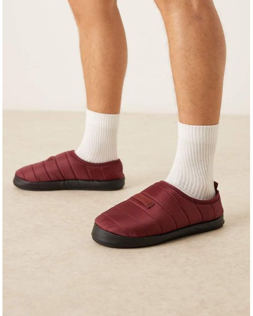 Calvin Klein Brown Ripstop Puffer Slippers for men