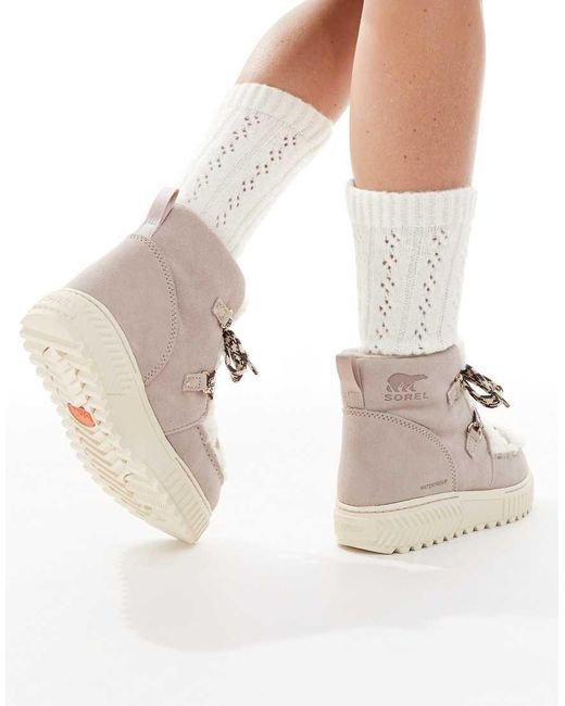 Sorel White Ona Ave Alpine Boots
