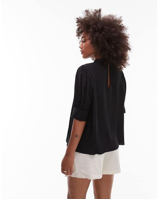 & Other Stories Black Embroidered Lace Blouse