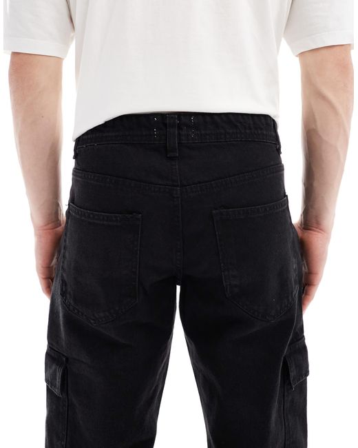 Don't Think Twice Gray Dtt Rigid Straight Fit Cargo Jeans for men
