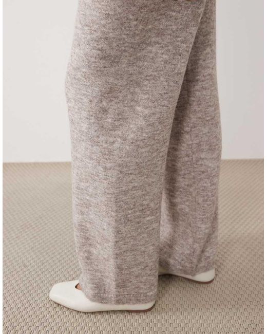 ASOS Natural Asos Design Maternity Wide Leg Trouser With Wool Co-ord